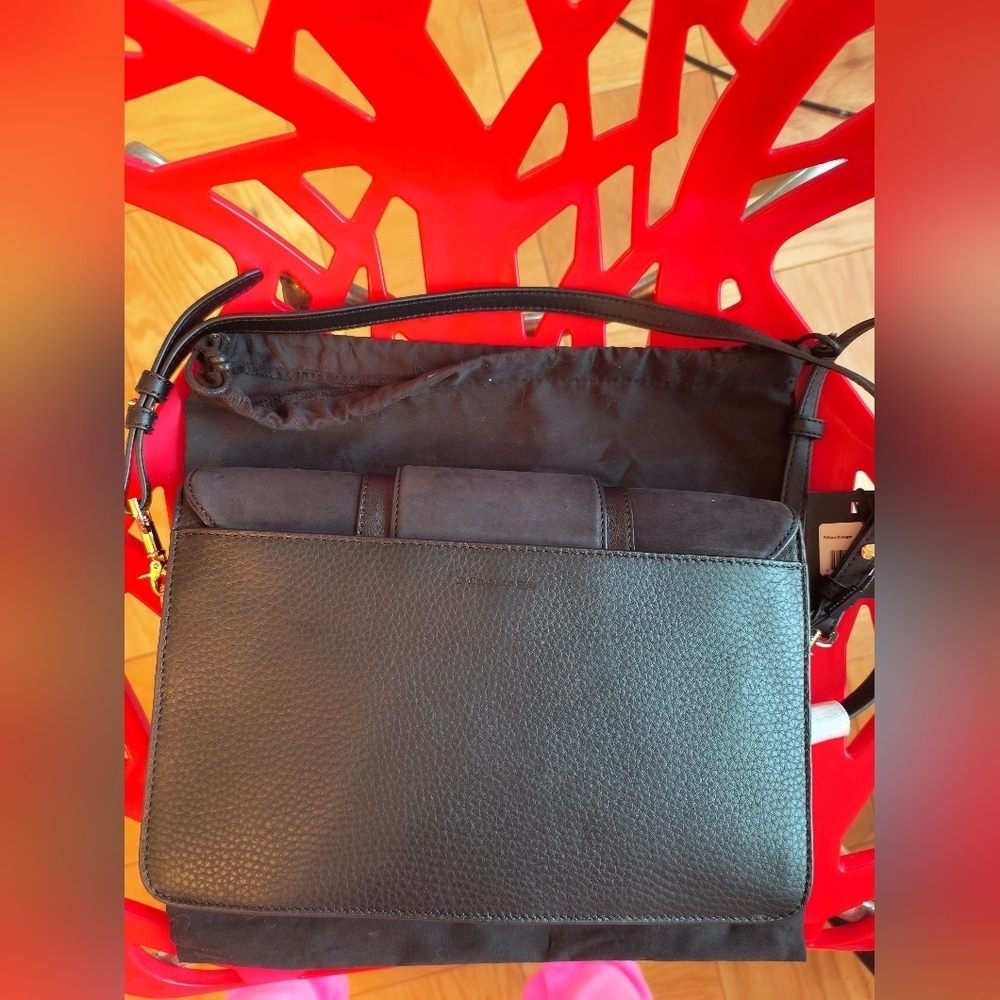 Mackage Effy Nubuck And Leather Black Bag NWT Dust Bag 11.5"W x 1.5"D x 7"H - Picture 3 of 14